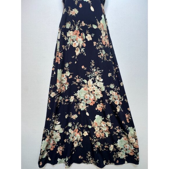Soprano Womens Floral Maxi Summer Dress Size S Navy Strappy Beach Boho Chic - Picture 3 of 13